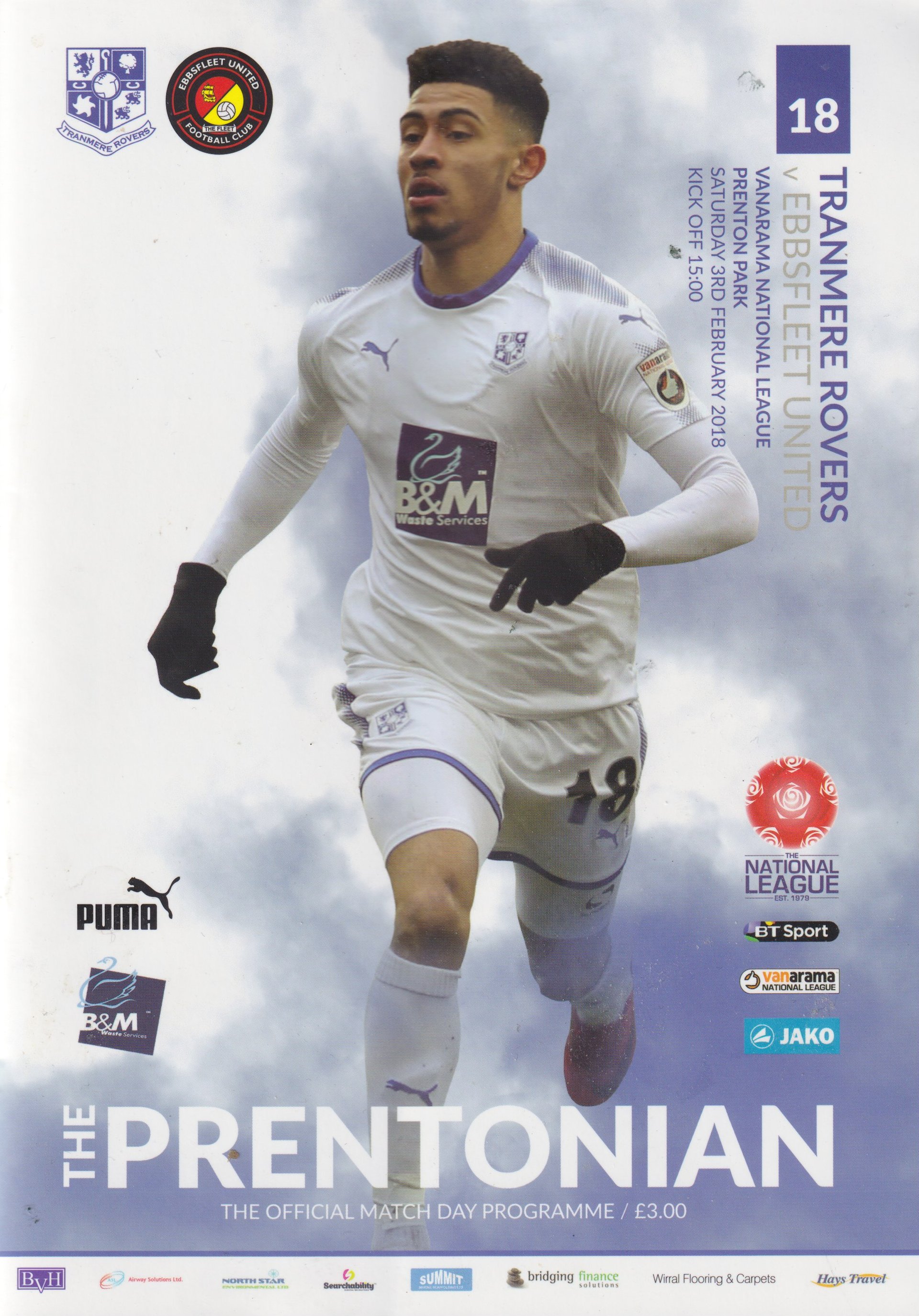 Tranmere Rovers v Ebbsfleet United match programme